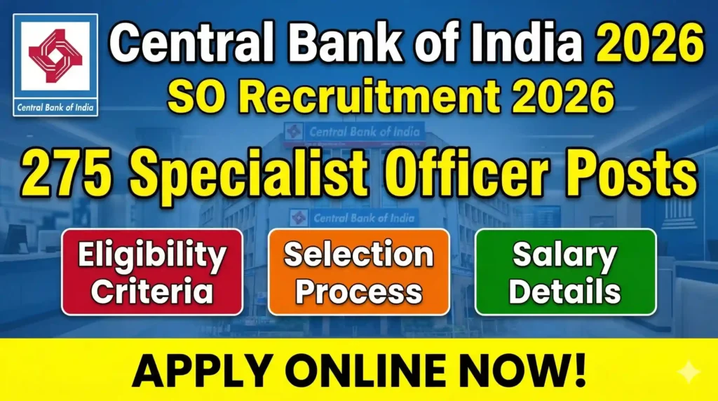 Central Bank of India SO Recruitment 2026