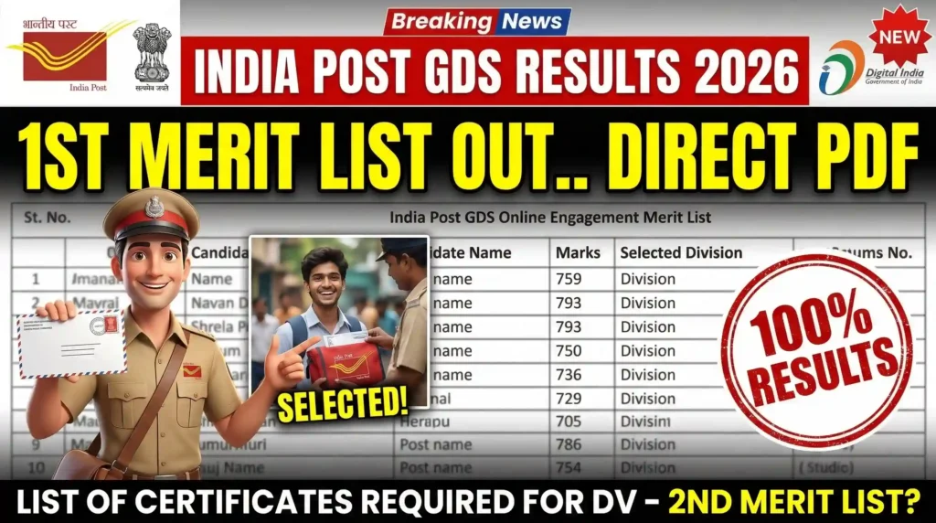 India Post GDS 1st Merit List 2026