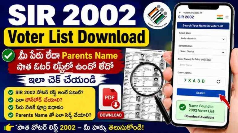 SIR 2002 Voter List Download