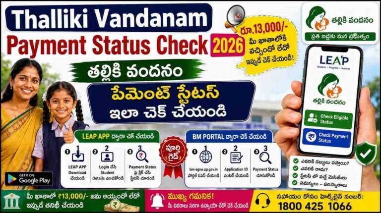Thalliki Vandanam Payment Status Check 2026