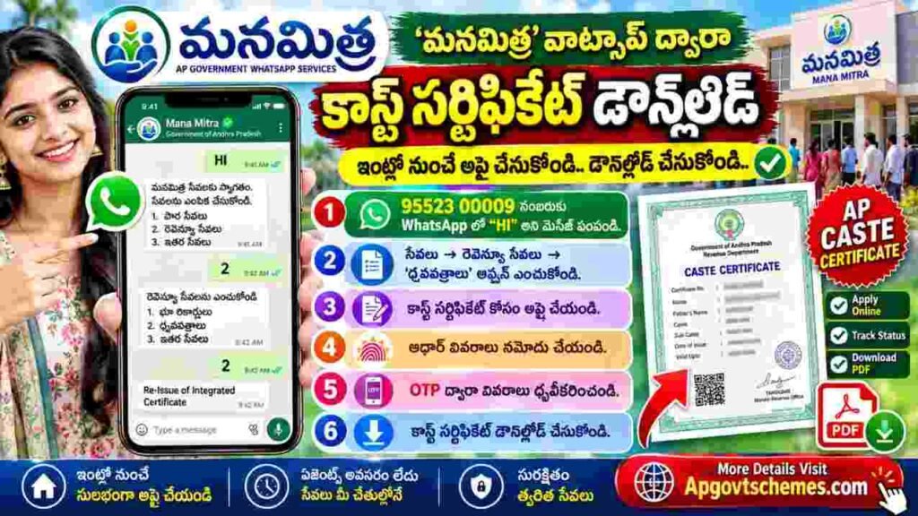 Ap Mana Mitra WhatsApp Cast Certificate Download